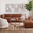 Portofino Loft 112" Sectional Sofa in Cocoa Brown Leather, view 9