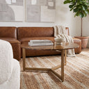Portofino Loft 112" Sectional Sofa in Cocoa Brown Leather, view 10