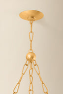 Vintage Gold Leaf Galle Chandelier 54.25" by Corbett Lighting, view 4
