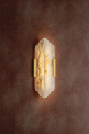 Vintage Brass Geo Wall Sconce 5.75" by Corbett Lighting, view 7