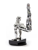 SZ0173 Modern Silver Gymnast-B Sculpture