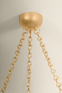 Vintage Gold Leaf Hayworth Chandelier 44" by Hudson Valley, view 4