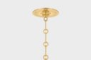 Aged Brass and Off-White Highclere Pendant 12.75" x 12" by Hudson Valley, view 2