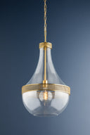 Aged Brass Hagen Pendant 17.5" by Hudson Valley, view 6