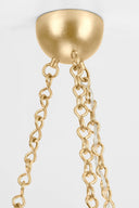 Vintage Gold Leaf Hayworth Chandelier 30.25" by Hudson Valley, view 2