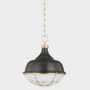 Aged Brass and Distressed Bronze Holkham Pendant 18" x 20.5" by Hudson Valley, view 2