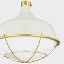 Aged Brass and Off-White Holkham Pendant 18" x 20.5" by Hudson Valley, view 2