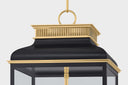 Aged Brass and Darkest Blue Houghton Lantern 12.75" x 22.25" by Hudson Valley, view 2