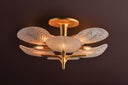Vintage Gold Leaf Kamal Semi Flush 28.5" by Corbett Lighting