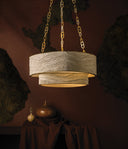 Vintage Gold Leaf Kiso Chandelier 34.5" by Corbett Lighting, view 6