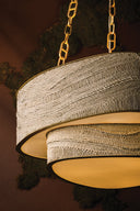 Vintage Gold Leaf Kiso Chandelier 34.5" by Corbett Lighting, view 3