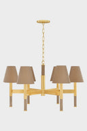 Aged Brass Lindenwood Chandelier 33.5" by Hudson Valley, view 4