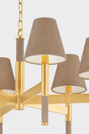 Aged Brass Lindenwood Chandelier 33.5" by Hudson Valley, view 5