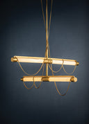 Vintage Brass Lariat Chandelier 48.75" by Corbett Lighting