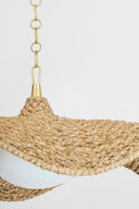 Vintage Gold Leaf Levene Chandelier 58.75" by Corbett Lighting, view 3