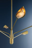 Aged Brass Levin Chandelier 54" by Hudson Valley, view 6