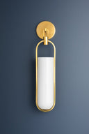 Aged Brass Lorimer Wall Sconce 4.75" by Hudson Valley, view 2