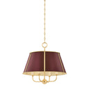Aged Brass and Soft Crimson Cambridge Chandelier 20.25" x 19.5" by Hudson Valley
