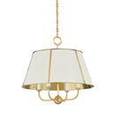 Aged Brass and Off-White Cambridge Chandelier 20.25" x 19.5" by Hudson Valley