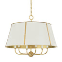 Aged Brass and Off-White Cambridge Chandelier 28.5" x 23" by Hudson Valley