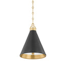Aged Brass and Distressed Bronze Osterley Pendant 10" by Hudson Valley