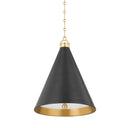 Aged Brass and Distressed Bronze Osterley Pendant 15" by Hudson Valley