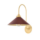Aged Brass and Soft Crimson Clivedon Wall Sconce 12" x 16" by Hudson Valley