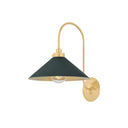 Aged Brass and Soft Studio Green Clivedon Wall Sconce 12" x 16" by Hudson Valley