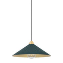 Aged Brass and Soft Studio Green Clivedon Pendant 20" x 8.5" by Hudson Valley