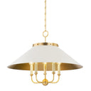 Aged Brass and Off-White Clivedon Chandelier 27.5" x 20.25" by Hudson Valley