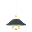 Aged Brass and Soft Studio Green Clivedon Chandelier 27.5" x 20.25" by Hudson Valley