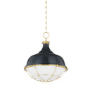 Aged Brass and Darkest Blue Holkham Pendant 18" x 20.5" by Hudson Valley
