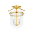 Aged Brass Rousham Semi Flush 12.75" by Hudson Valley