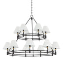 Aged Brass and Distressed Bronze Howard Chandelier 50" x 35.75" by Hudson Valley