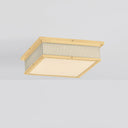 Aged Brass and Off-White Ashdown Flush Mount 14" x 4" (MDS1900-AGB/OW) by Hudson Valley, view 2