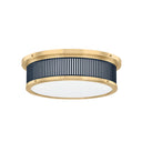 Aged Brass and Darkest Blue Ashdown Flush Mount 14" x 4" (MDS1901-AGB/DBL) by Hudson Valley