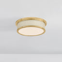 Aged Brass and Off-White Ashdown Flush Mount 14" x 4" (MDS1901-AGB/OW) by Hudson Valley, view 2