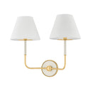 Aged Brass and Off-White Wedgewood Wall Sconce 19" x 16" by Hudson Valley