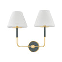 Aged Brass and Soft Studio Green Wedgewood Wall Sconce 19" x 16" by Hudson Valley