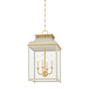 Aged Brass and Off-White Houghton Lantern 12.75" x 22.25" by Hudson Valley
