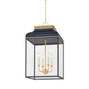 Aged Brass and Darkest Blue Houghton Lantern 19" x 32.75" by Hudson Valley