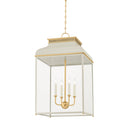 Aged Brass and Off-White Houghton Lantern 19" x 32.75" by Hudson Valley
