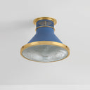 Aged Brass and Soft French Blue Highclere Flush Mount 12.75" x 9.75" by Hudson Valley, view 3