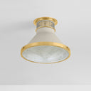 Aged Brass and Off-White Highclere Flush Mount 12.75" x 9.75" by Hudson Valley, view 2