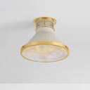 Aged Brass and Off-White Highclere Flush Mount 12.75" x 9.75" by Hudson Valley, view 3