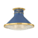 Aged Brass and Soft French Blue Highclere Flush Mount 17.75" x 12.25" by Hudson Valley