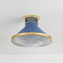 Aged Brass and Soft French Blue Highclere Flush Mount 17.75" x 12.25" by Hudson Valley, view 3