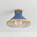 Aged Brass and Soft French Blue Highclere Flush Mount 17.75" x 12.25" by Hudson Valley, view 2