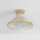 Aged Brass and Off-White Highclere Flush Mount 17.75" x 12.25" by Hudson Valley, view 2