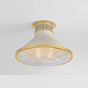 Aged Brass and Off-White Highclere Flush Mount 17.75" x 12.25" by Hudson Valley, view 3